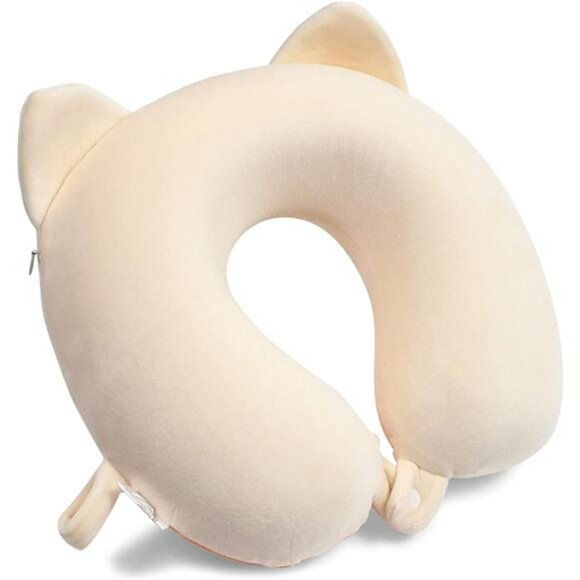 Kids cat travel pillow memory foam neck support cushion for airplane car train - Picture 2 of 7